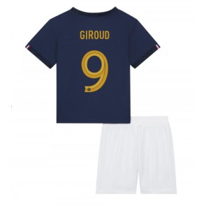 Frankrike Olivier Giroud #9 babykläder Hemmatröja barn VM 2022 Korta ärmar (+ Korta byxor)
